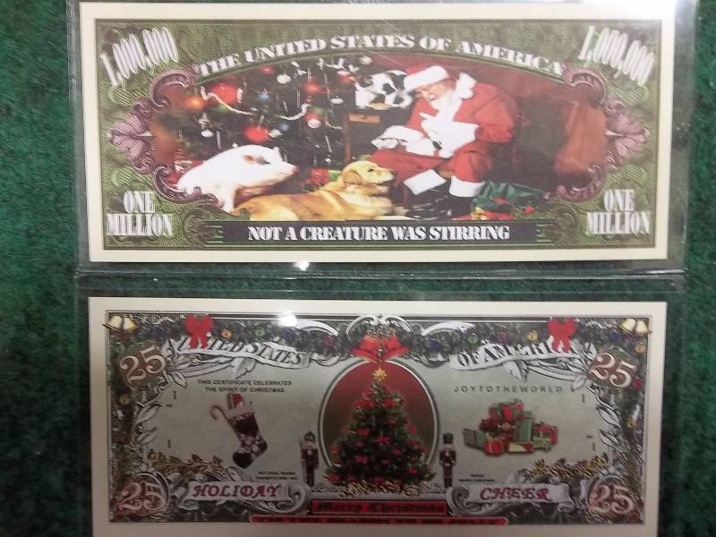 Santa & Christmas Tree Novelty Money