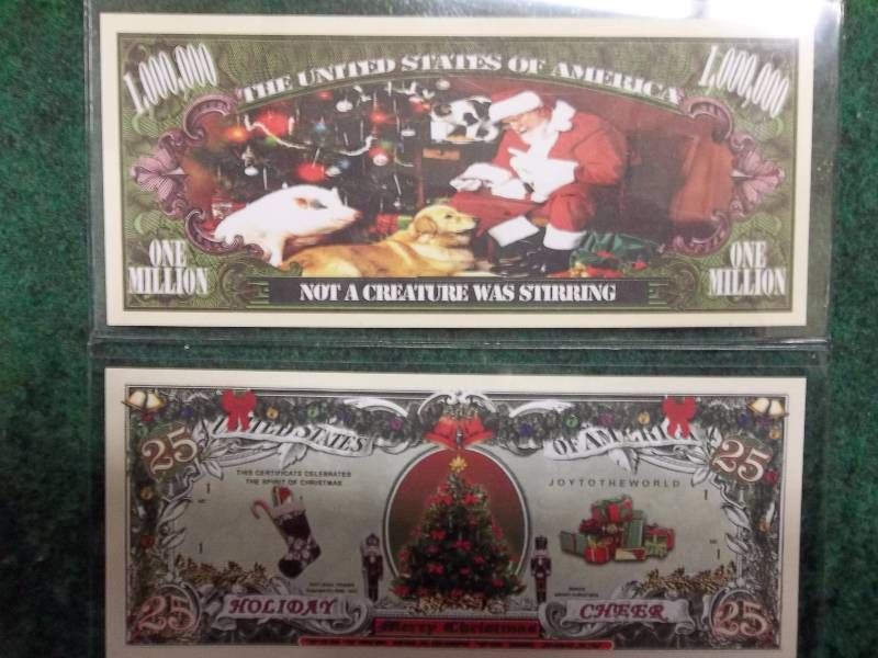 Santa & Christmas Tree Novelty Money