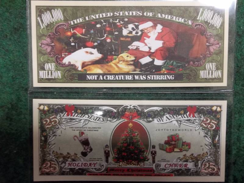 Santa & Christmas Tree Novelty Money