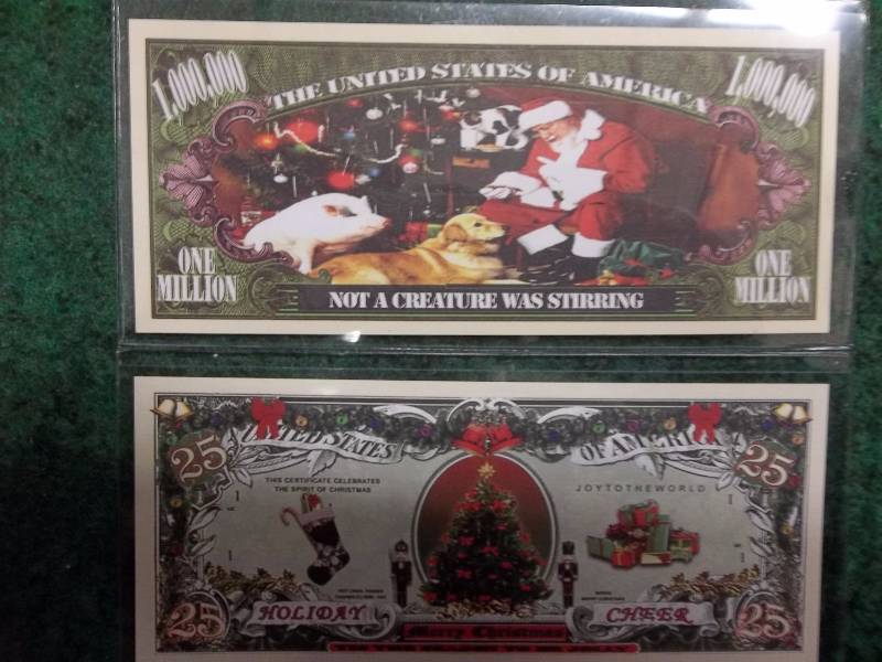 Santa & Christmas Tree Novelty Money