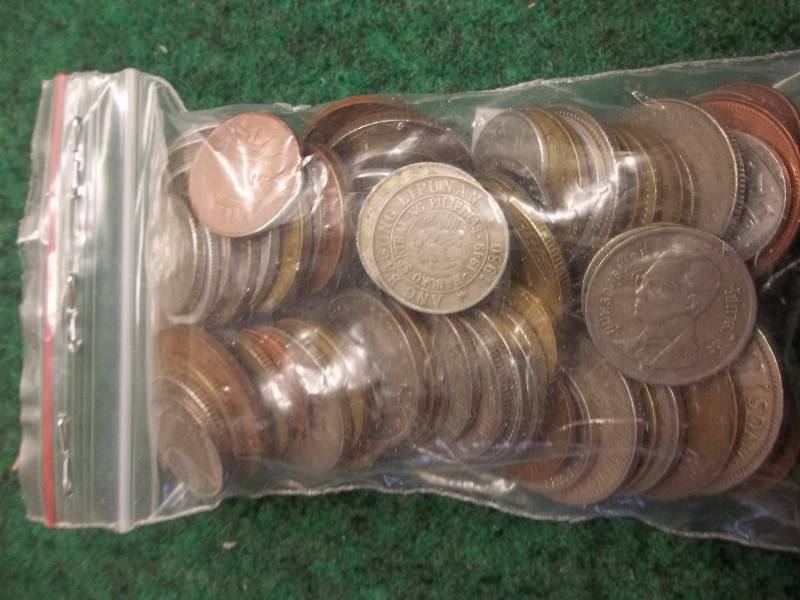 Bag Lot 100 Foreign Coins From All Over The World