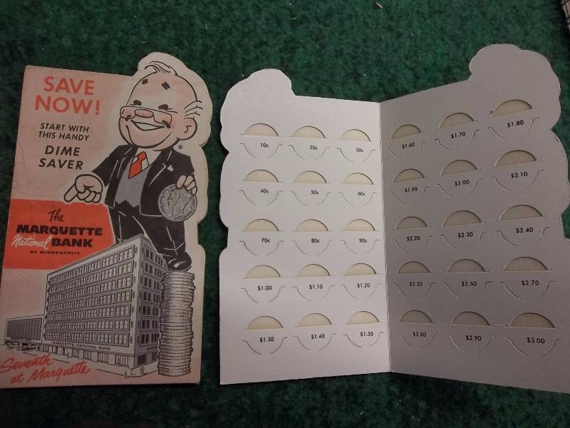 2- Vintage Dime Holders From Marquette Bank
