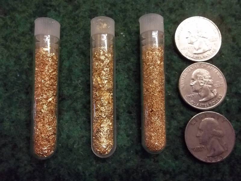 3 Vials Of Gold Flake No Guarantee Of Quality Or Quantity