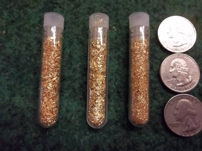 3 Vials Of Gold Flake No Guarantee Of Quality Or Quantity