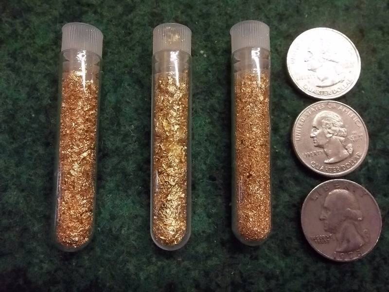3 Vials Of Gold Flake No Guarantee Of Quality Or Quantity