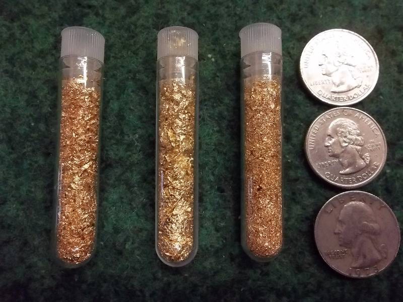 3 Vials Of Gold Flake No Guarantee Of Quality Or Quantity