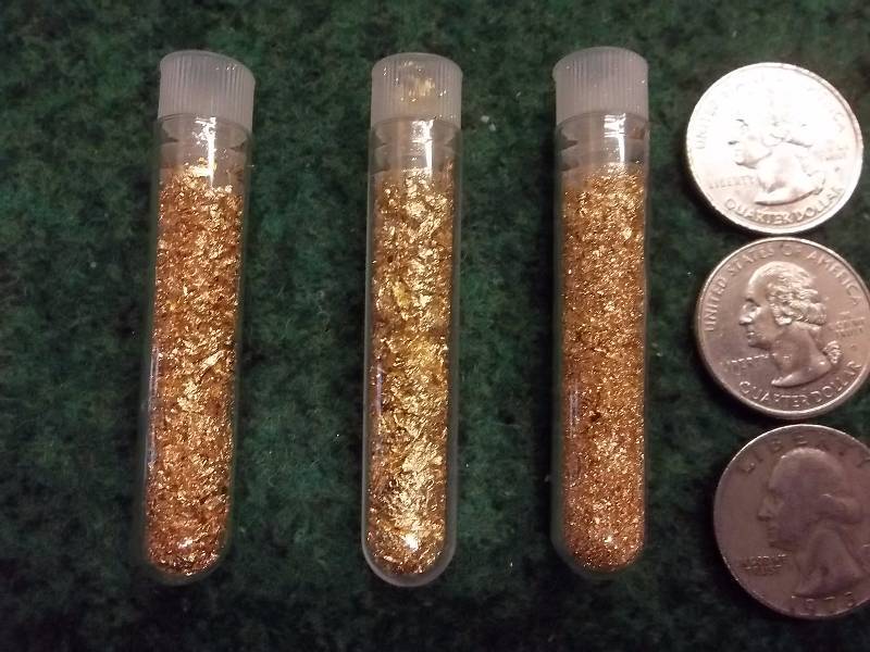 3 Vials Of Gold Flake No Guarantee Of Quality Or Quantity