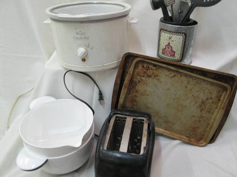 Household items including toaster, ...