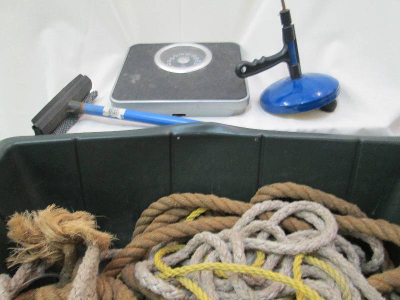 Drain snake, scale, queegee and rop...