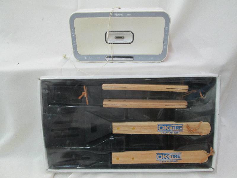 New OK Tire BBQ tool set and a dock...