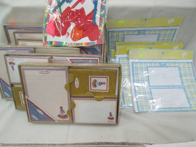 6 boxed stationery sets, 5 birth an...