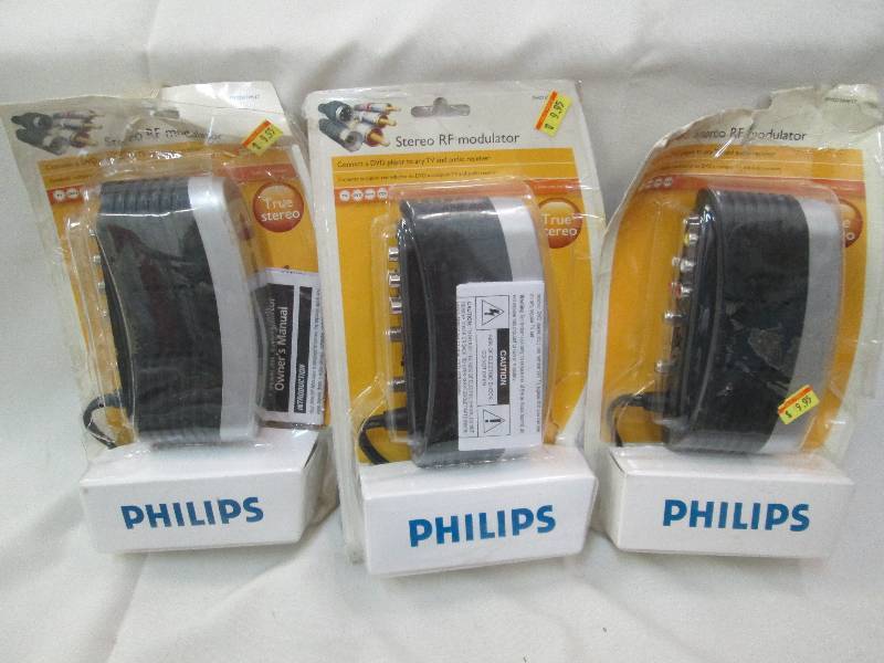 Lot of 3 Philips stereo RF modulato...