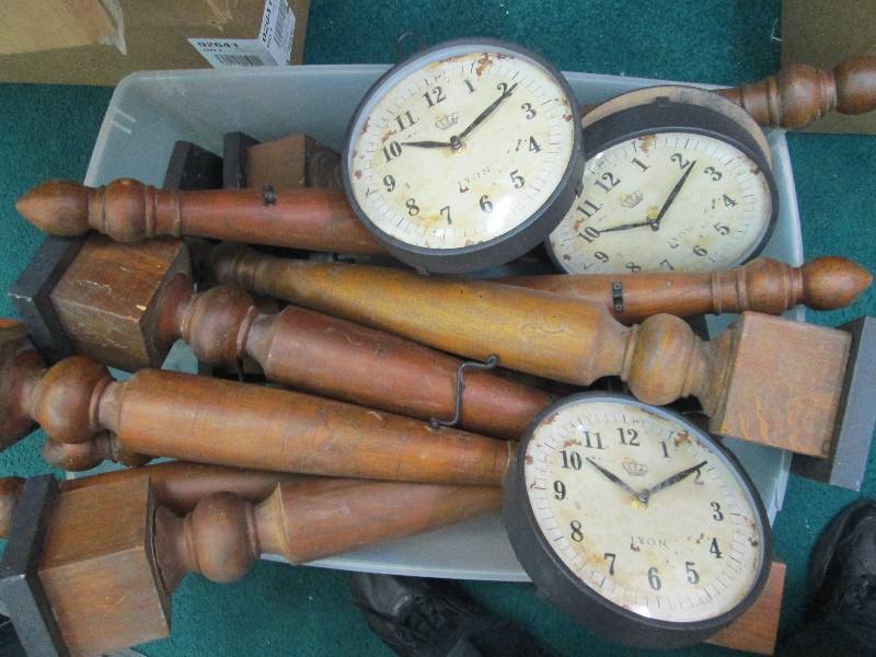 Box of 4 antique looking clocks on ...