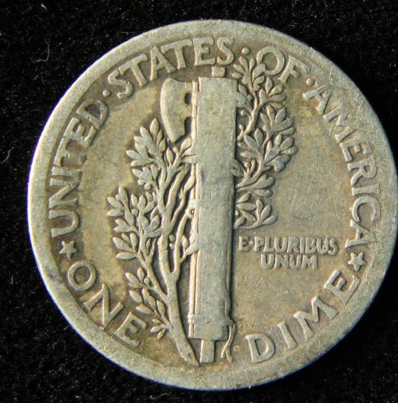 1916 MERCURY SILVER DIME GOOD