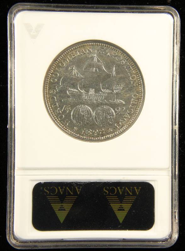 1892 COLUMBIAN EXPOSITION CHICAGO WORLDS FAIR SILVER COMMEMORATIVE HALF DOLLAR MS61 OLD ANACS