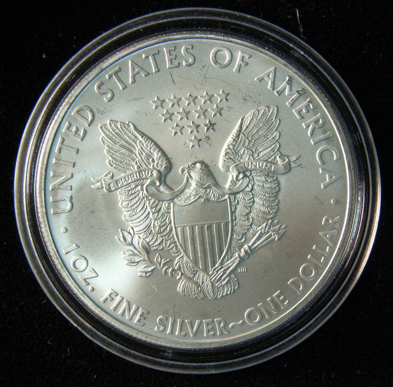 2008 AMERICAN SILVER EAGLE 1 TROY OZ. .999 FINE SILVER DOLLAR IN AIRTITE CAPSULE