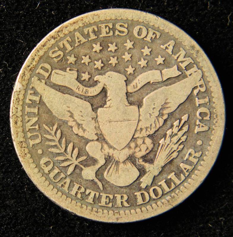 1907 BARBER SILVER QUARTER GOOD