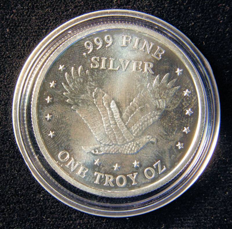 1 TROY OZ. .999 FINE SILVER STANDING LIBERTY DESIGN IN AIRTITE HOLDER
