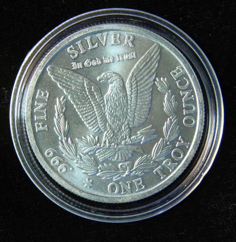 1 TROY Oz. .999 FINE SILVER ROUND MORGAN DOLLAR DESIGN IN AIRTITE