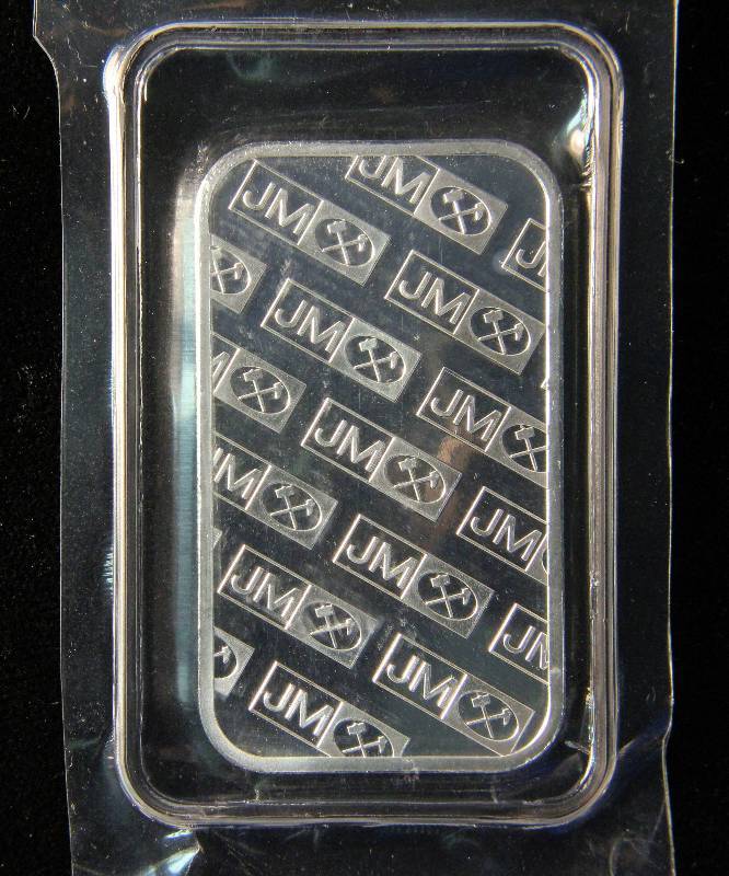 1 TROY OZ. .999 FINE SILVER JM JOHNSON MATTHEY BAR