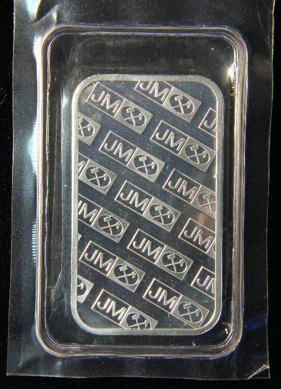 1 TROY OZ. .999 FINE SILVER JM JOHNSON MATTHEY BAR
