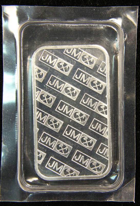1 TROY OZ. .999 FINE SILVER JM JOHNSON MATTHEY BAR