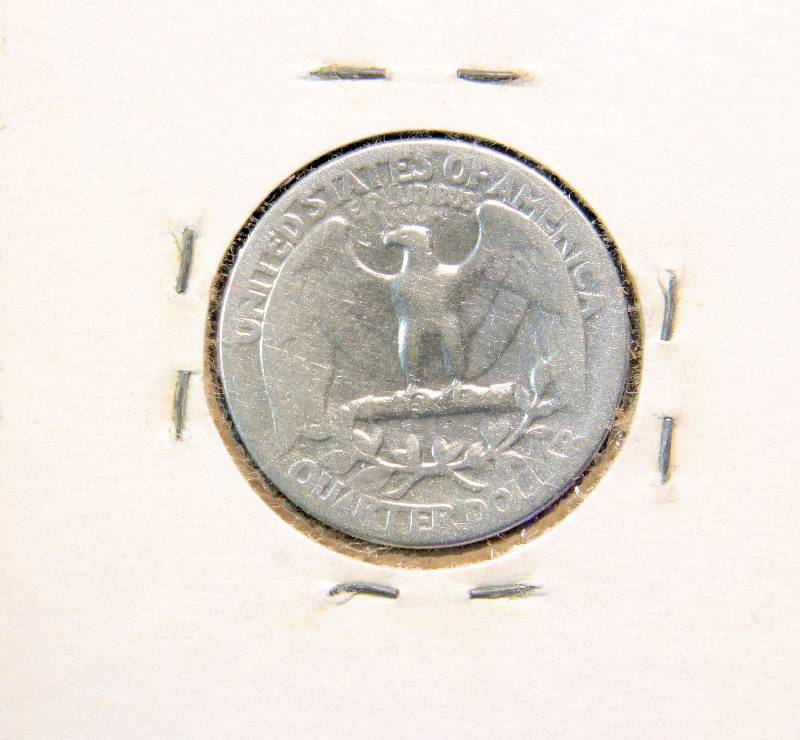 1945 WASHINGTON SILVER QUARTER CLEANED