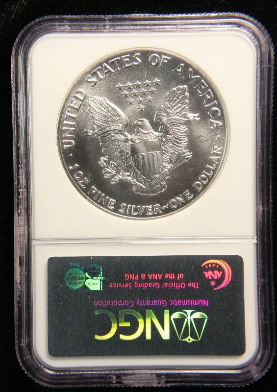 1987 AMERICAN SILVER EAGLE 1 TROY OZ. .999 FINE SILVER DOLLAR NGC MS69