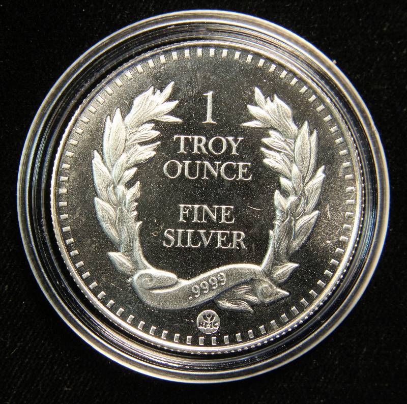 1 TROY Oz. .9999 FINE SILVER INDIAN ROUND IN AIRTITE HOLDER