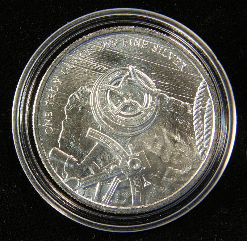 1 TROY Oz. .999 FINE SILVER ROUND PROSPECTOR IN AIRTITE CAPSULE