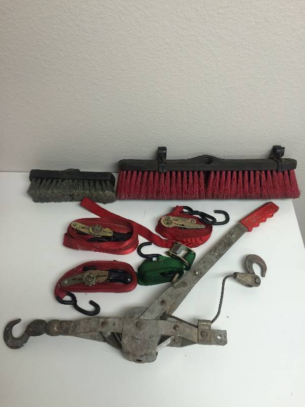 Ratchet Straps, Come-Along, Broom Heads