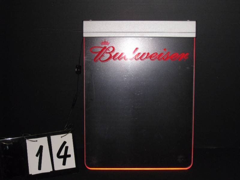 lot 14 image: Budweiser light up menu board