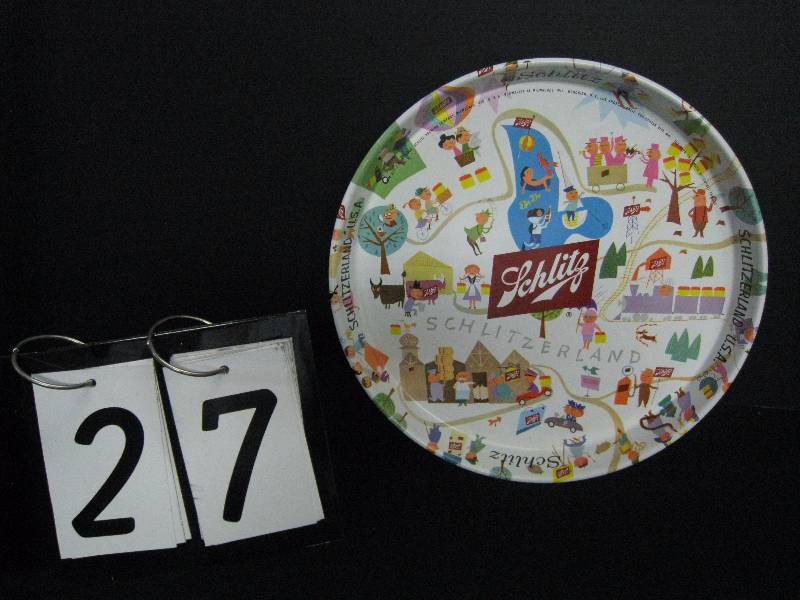 lot 27 image: 1957 Schlitz  Schlitzerland beer tray, never used