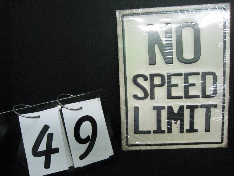 lot 49 image: No Speed Limit embossed tin - new in shrinkwrap
