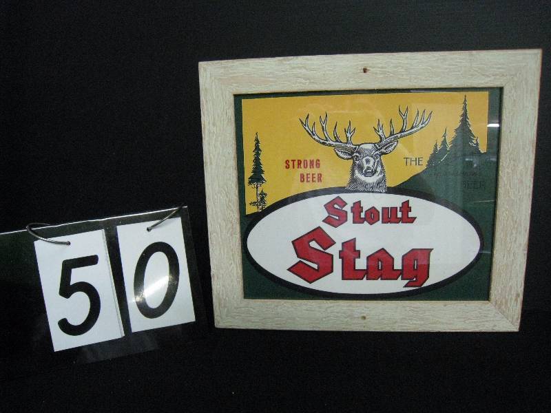 lot 50 image: Stag Beer framed sign