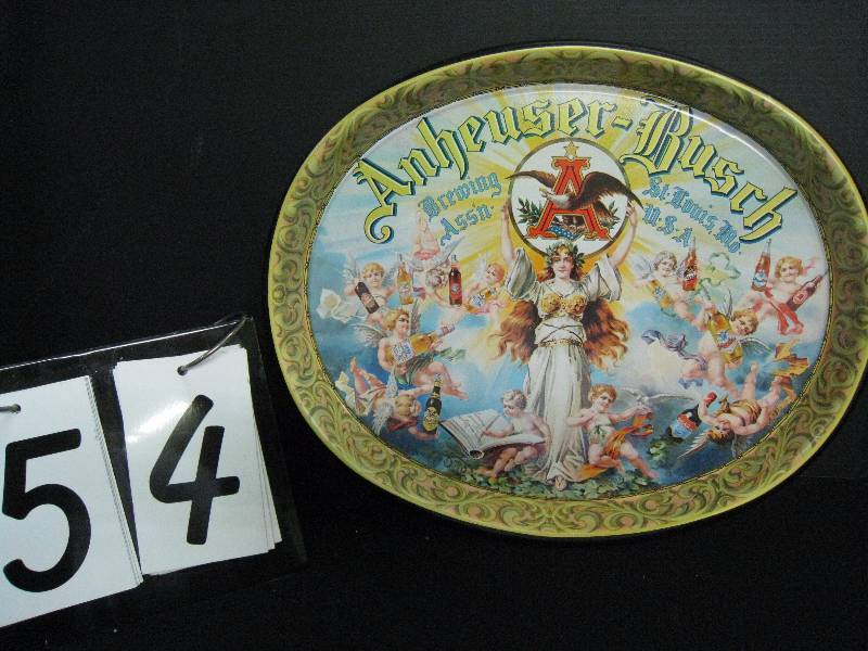 lot 54 image: Anheuser-Busch Budweiser tray, very nice graphics