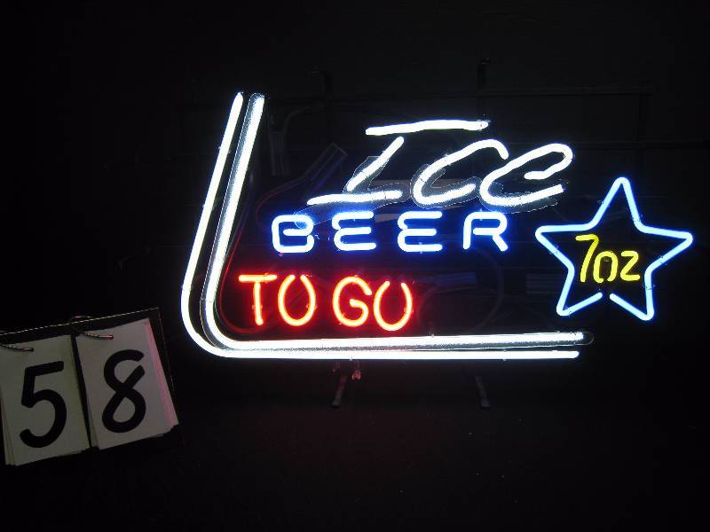 lot 58 image: Ice Beer To Go neon sign