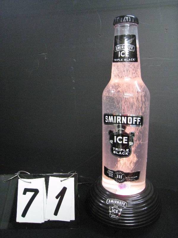 lot 71 image: Smirnoff Ice bottle  bubbling water display - colored light bulb, fill with water - cool tornado effect