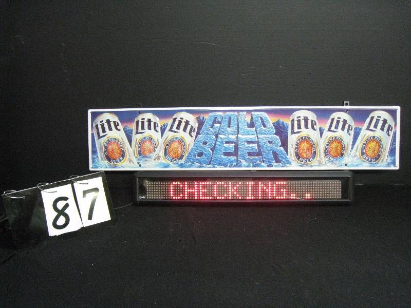 lot 87 image: Lite LED message board - works great, scrolling messages, different fonts and animations - programmable. Comes with remote and manual