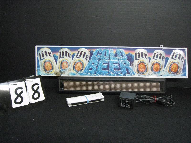 lot 88 image: Lite LED message board - not working, repairable Comes with good power supply, remote and manual