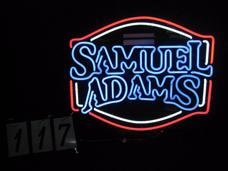 lot 117 image: Samuel Adams red white and blue neon - looks new
