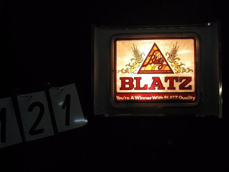 lot 121 image: Blatz Beer curved, backlit sign, NOS New Old Stock