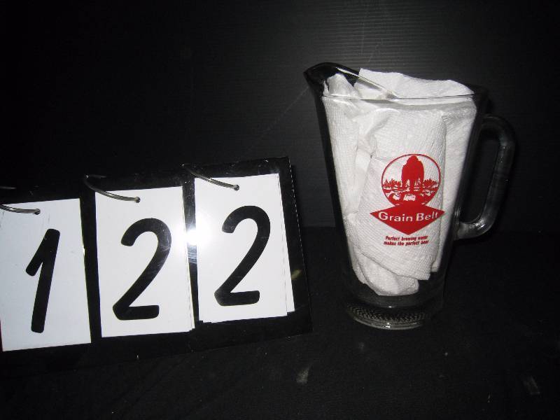 lot 122 image: Grain Belt Beer serving pitcher