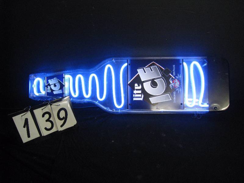 lot 139 image: Miller Lite Ice bottle -cool animation effect neon