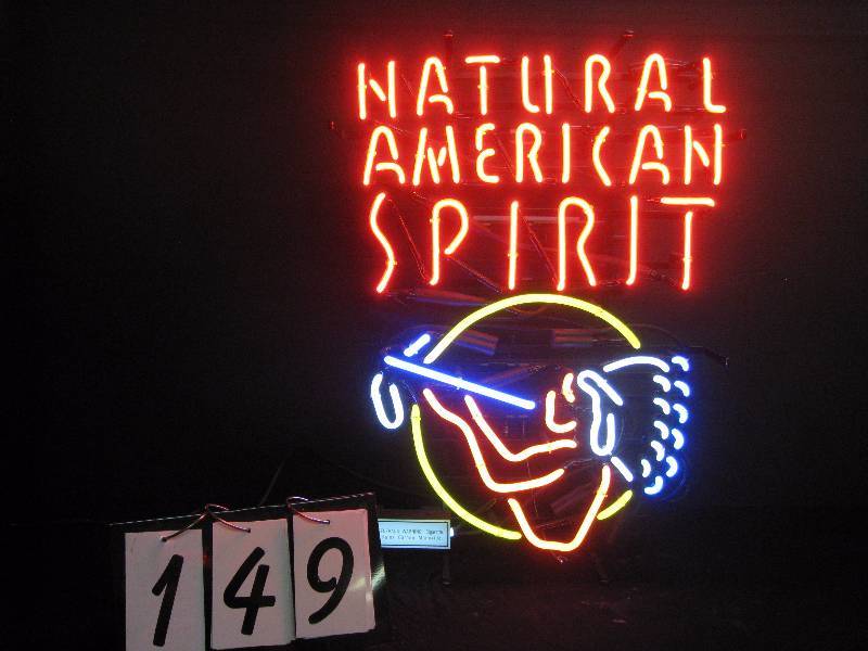 lot 149 image: Natural American Spirit cigarettes neon, NEW never used