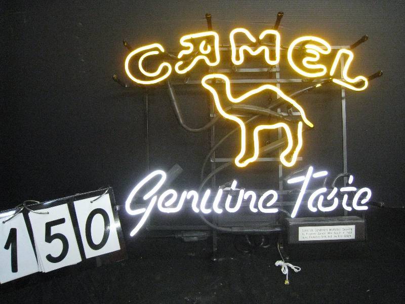 lot 150 image: Camel Genuine Taste all neon sign