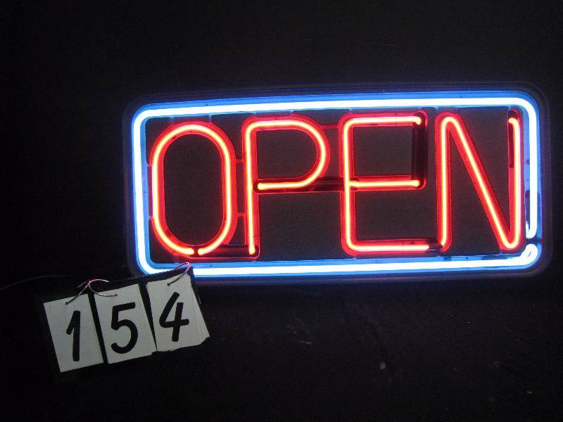 lot 154 image: Neon OPEN sign