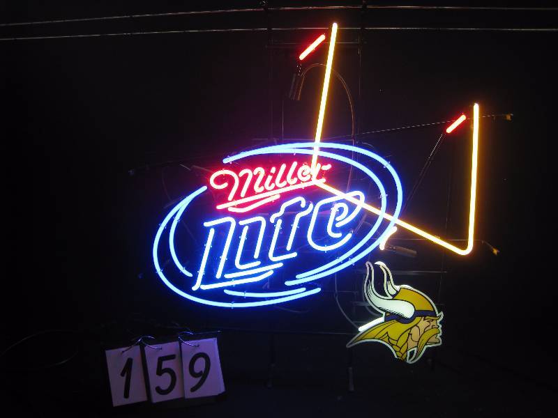 lot 159 image: MN Vikings, Miller Lite football goalposts, looks great, Go Vikes