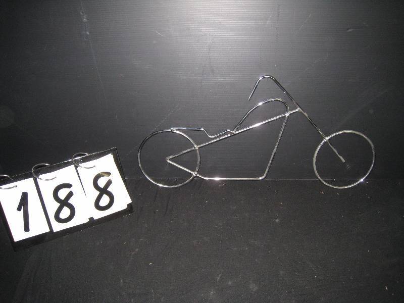 lot 188 image: Chrome chopper motorcycle wall art