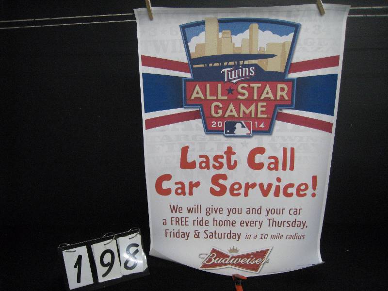 lot 198 image: Budweiser MN Twins 2014 All-Star game poster